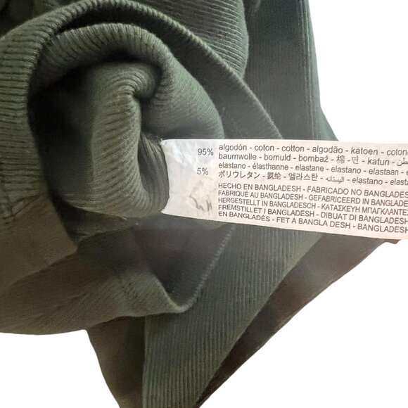 Women's Zara‎ Olive Green Collared Ribbed Crop Top Size Small - Picture 5 of 5